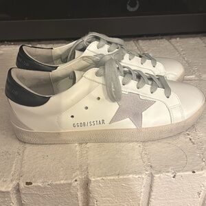 Golden Goose-Like White and Gray Star Sneakers